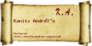 Kanitz András névjegykártya