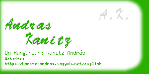 andras kanitz business card